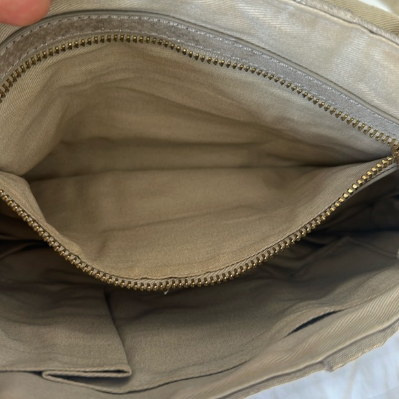 Halston Heritage Top Handle Gold & Metalic Leather Bag - Picture 6 of 9